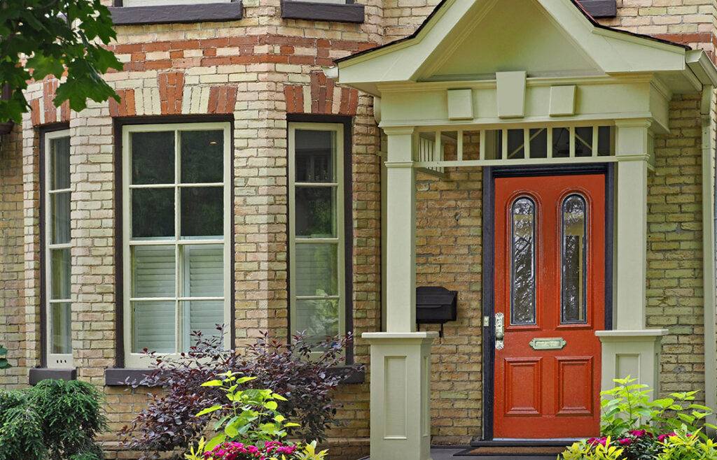 Red Front door of uk house